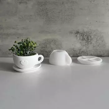 Элегантные чашки для чая Love, силиконовая форма, поделки своими руками, гипсоцементная форма, декор для гостиной Tea Cup