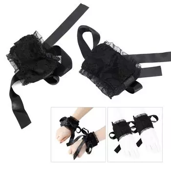 Элегантные черные кружевные наручники для пар, секс-игрушки для взрослых, игровая комната, захватывающие моменты связывания