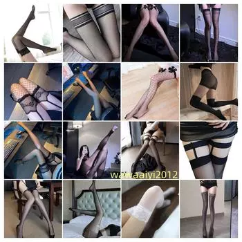 Элегантные чулки длиной до колена из черного и белого шелка с бантами, соблазнительной сеткой и сентиментальным дизайном Hollow Temptation No. 8 Black чёрный