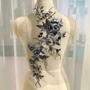 Элегантные цветочные вышитые нашивки Изысканные нашивки на одежду Аппликация на одежду Шитье розовый