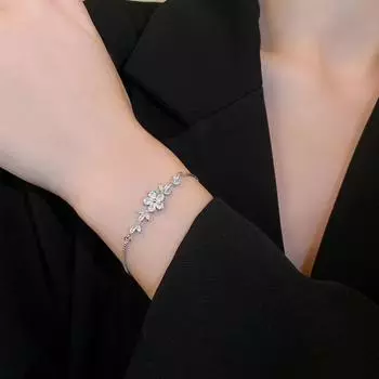 Элегантные цветы для женщин Минималистичные браслеты с подвесками Свадебные украшения 19cm