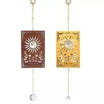 Элегантные деревянные квадратные оконные подвески, орнамент, оконные подвески, украшение, подвеска