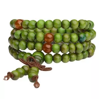 Элегантные Дизайны Браслет из Деревянных Бусин Ручная Работа из Прочных Деревянных Материалов Модный Аксессуар для Трендовых Женщин для Повседневного Ношения зелёный