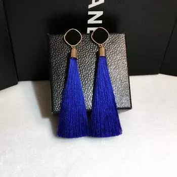 Элегантные длинные серьги-кисточки - корейский, европейский и американский стиль (E001610) синий