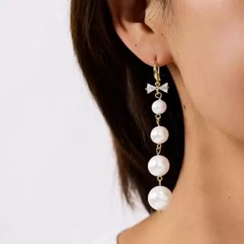 Элегантные длинные серьги с кисточками из жемчуга 2024 года: Модный свадебный дизайн для женщин TE01287