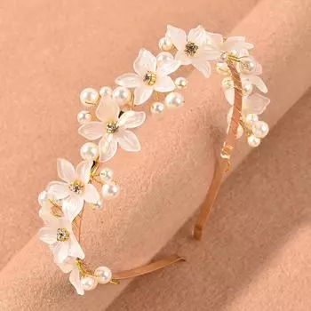 Элегантные европейские и американские резинки для волос. Симпатичные и сладкие цветочные жемчужные резинки для волос. Головной убор. золотистый