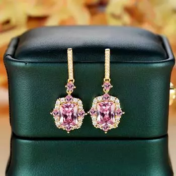 Элегантные геометрические прямоугольные серьги золотого цвета с подвеской для леди маркиза, серьги для банкета и вечеринки, ювелирные изделия, подарок аква голубой