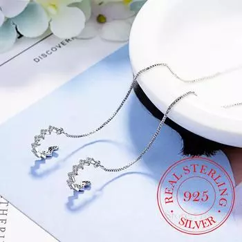 Элегантные геометрические серьги-капли из рубина и серебра 925 пробы, простые драгоценные камни, хрустальные длинные серьги-капли с кисточками для женщин, аксессуар Jkfjdl