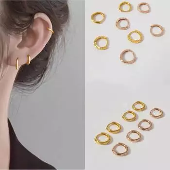 Элегантные геометрические серьги-кольца: Минималистичный серебряный круг 925 пробы с надежной застежкой 10mm серебряный
