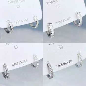 Элегантные гипоаллергенные серьги из стерлингового серебра S925 с бриллиантовой инкрустацией для женщин — модные и универсальные th0025