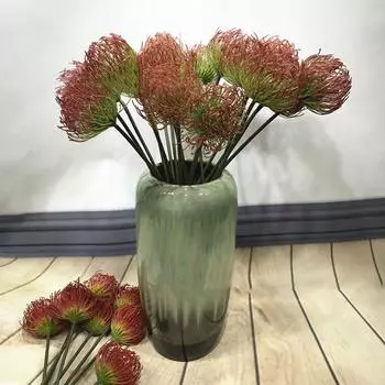 Элегантные хризантемы «Крабовая клешня» с настоящими искусственными цветами для домашнего офиса красный/зелёный