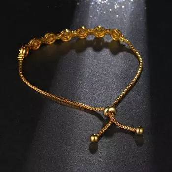 Элегантные и элегантные изделия ручной работы - красивый на всю жизнь модный универсальный браслет с цирконом на молнии с цирконом Adjustable size золотой