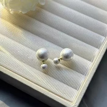 Элегантные и простые женские серьги из ватных шариков, стиль ретро Хепберн, два способа ношения белый