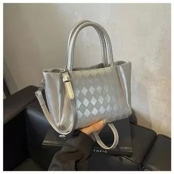 Элегантные и стильные сумки через плечо из цельного плутония с квадратной молнией и ромбовидной решеткой