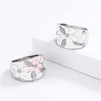 Элегантные и свежие цветы из светлой эмали с микро-клеем из циркония для женщин No. 6