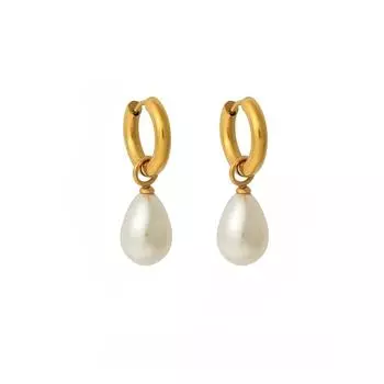 Элегантные и высококачественные серьги с жемчугом для женщин, серьги-кнопки из титановой стали, темпераментные длинные серьги, серьги-капли с искусственным жемчугом