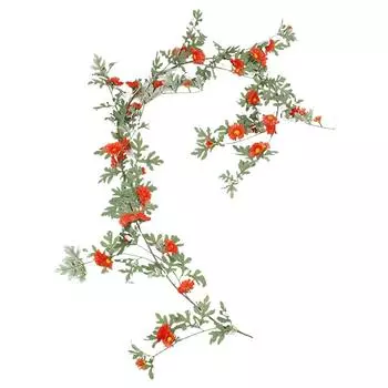 Элегантные искусственные цветы для украшения внутренних или наружных искусственных гирляндных растений оранжевый