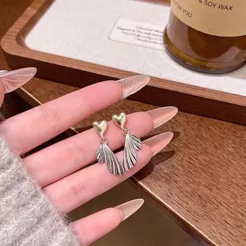 «Элегантные контрастные серьги-кисточки «рыбий хвост» для женщин — модный, универсальный и шикарный дизайн в стиле «любовь»» A2011