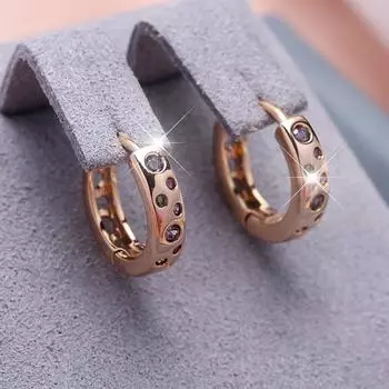 Элегантные красные, фиолетовые, оливково-зеленые, радужные серьги-кольца из циркония для женщин и девочек, золотые круглые серьги, подарки на день рождения, ювелирные изделия разноцветный/золотой