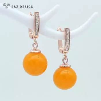 Элегантные круглые серьги-капли с имитацией пчелиного воска для женщин, свадебная вечеринка, модные украшения, серьги-капли с кубическим цирконием