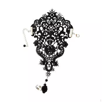 Элегантные кружевные перчатки без пальцев для женщин — идеальные вечеринки и мероприятия чёрный