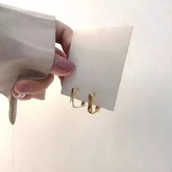 Элегантные квадратные металлические серьги: Простое и стильное серебро 925 пробы для женщин серебряный