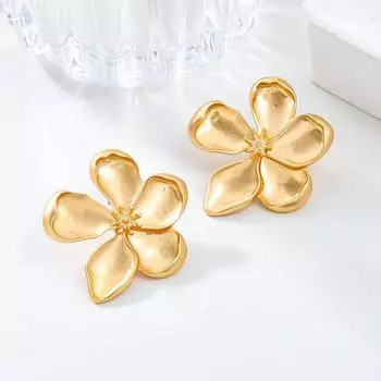 Элегантные летние серьги-цветы из сплава - Легкая роскошь в европейском и американском стиле для женщин золотой