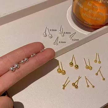 Элегантные маленькие круглые матовые серьги для женщин Large, Ball серебряный