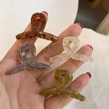 Элегантные маленькие заколки для волос в виде желеобразной акулы, пластиковые прозрачные геометрические когти для волос для женщин и девочек, летние головные уборы, аксессуары для волос 2