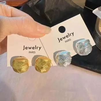 Элегантные матовые серьги для модных светских львиц, серьги в стиле французского ретро, высококачественные женские серьги-гвоздики Ins золотой