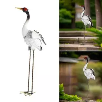 Элегантные металлические садовые статуи, стоящие большие скульптуры, украшения, аксессуары для газонов, домашнего пруда, двора, наружное украшение серебряный