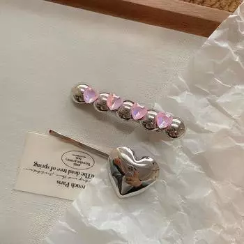 Элегантные металлические заколки для волос в форме сердца и бабочки с кристаллами, стильные боковые заколки для женщин, премиальное качество, идеальный подарок