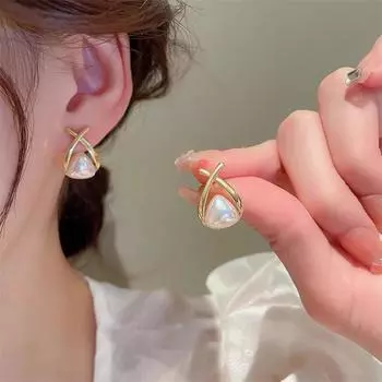 Элегантные модные серьги-гвоздики с жемчугом для женщин, девушки, подарочные украшения оптом