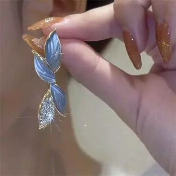 Элегантные модные серьги-гвоздики с жемчужными листьями для женщин, подарочные украшения для девочек, оптовая продажа