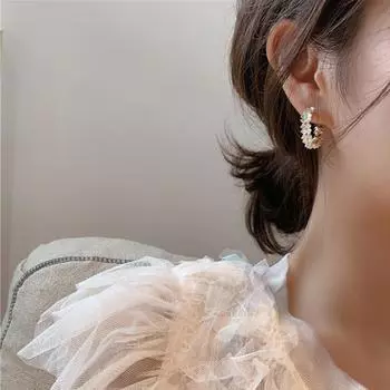 Элегантные модные ювелирные изделия милые геометрические женские круглые серьги-кольца с цветком серьги-ракушки золотой