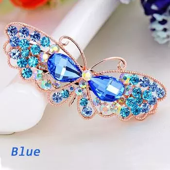 Элегантные модные женские аксессуары для волос с кристаллами и бабочками, заколка для волос, заколка для волос, головные уборы