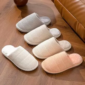 Элегантные мохнатые тапочки Baotou Plush Cotton Slippers Женские домашние спагетти для дома Открытые мохнатые тапочки Женские домашние туфли Тапочки розовые 36-37 бежевый