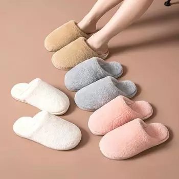 Элегантные мохнатые тапочки осенне-зимние плюшевые тапочки Baotou меховые тапочки карамельного цвета для отдыха домашние хлопковые тапочки домашняя обувь тапочки розового цвета 36-37 серый