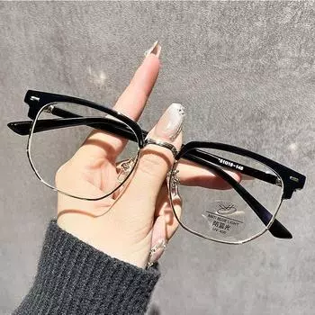 Элегантные мужские очки в полуоправе от интернет-знаменитостей, оправы для очков в стиле ретро, высококачественные женские очки для близорукости, художественные очки с защитой от синего света