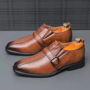 Элегантные мужские туфли в стиле ретро, модные коричневые туфли с острым носком, повседневные деловые туфли из кожи для мужчин, Zapatos De Vestir Hombre 39