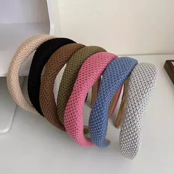 Элегантные нерегулярные вязаные ленты для волос, винтажные широкие обручи ручной работы для волос, резинки для волос, женские повязки на голову, аксессуары для волос, головные уборы, подарок