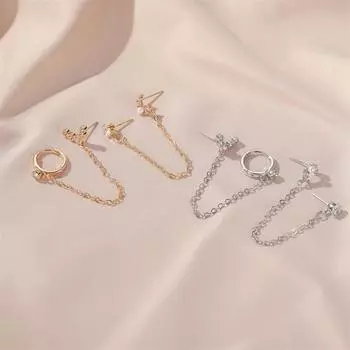 Элегантные новые женские серьги-гвоздики с кристаллами и кисточками в виде змеи, модные ювелирные изделия, серьги-гвоздики в виде луны silver-moon