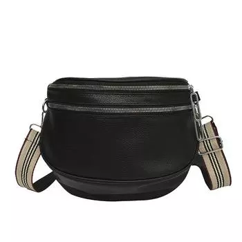 Элегантные однотонные поясные сумки для женщин, роскошные поясные сумки на цепочке с застежкой-молнией, женская поясная сумка, женская сумка через плечо 24x9x20cm чёрный