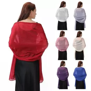 Элегантные однотонные шаль-накидка для вечерних платьев, свадебная шаль, накидка для дам, накидка для вечеринок, шарф, скромная женская мода, хиджаб белый