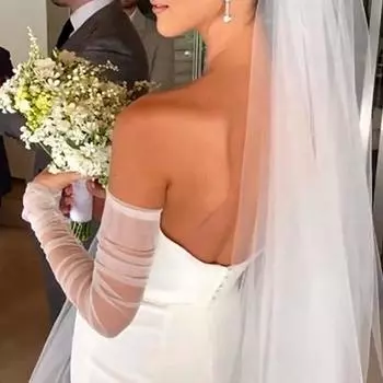 Элегантные перчатки невесты, свадебные перчатки до локтя, съемные рукава без пальцев, аксессуары для девичника для подруги, вечерние аксессуары «сделай сам»