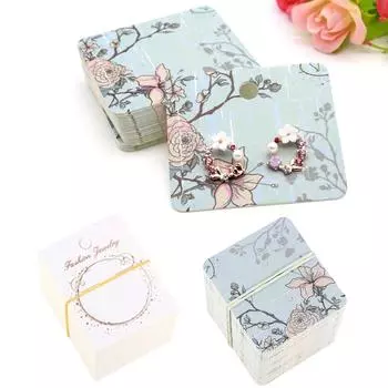 Элегантные подарочные карты для сережек Функциональные подарочные карты для сережек Печатные подарочные карты для упаковки и хранения ювелирных изделий A