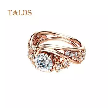 TALOS Женское кольцо с кристаллами Бабочка US 6 розового золота