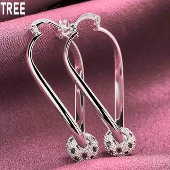 Элегантные помолвочные серьги из стерлингового серебра 925 пробы с перфорацией, красивые, модные свадебные украшения 20mm*45mm