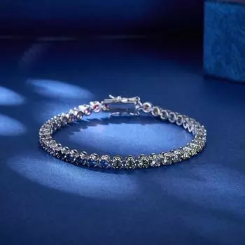 17 см Радужный цирконий теннисные женские браслеты многоцветный элегантный посеребренный браслет разноцветный