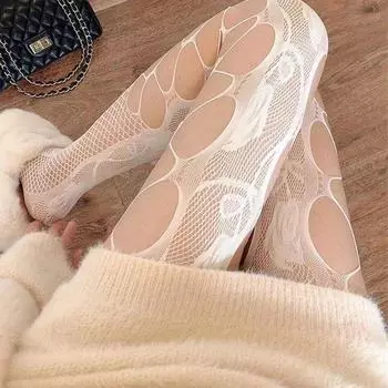 Элегантные японские сетчатые носки JK — легкие черные чулки для женщин, идеально подходят для весны и лета, сексуальные и стройнящие черные шелковые колготки. чёрный